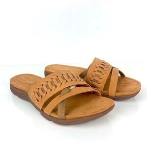 NWOT * EASY SPIRIT Linley Slide Sandals in Cognac - Size 6.5